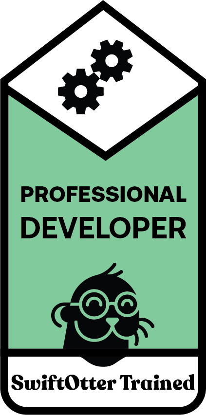 The SwiftOtter Trained Professional Developer badge